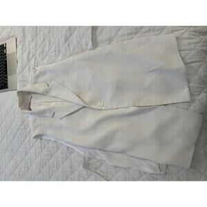 Zara White Sleeveless Blazer Vest